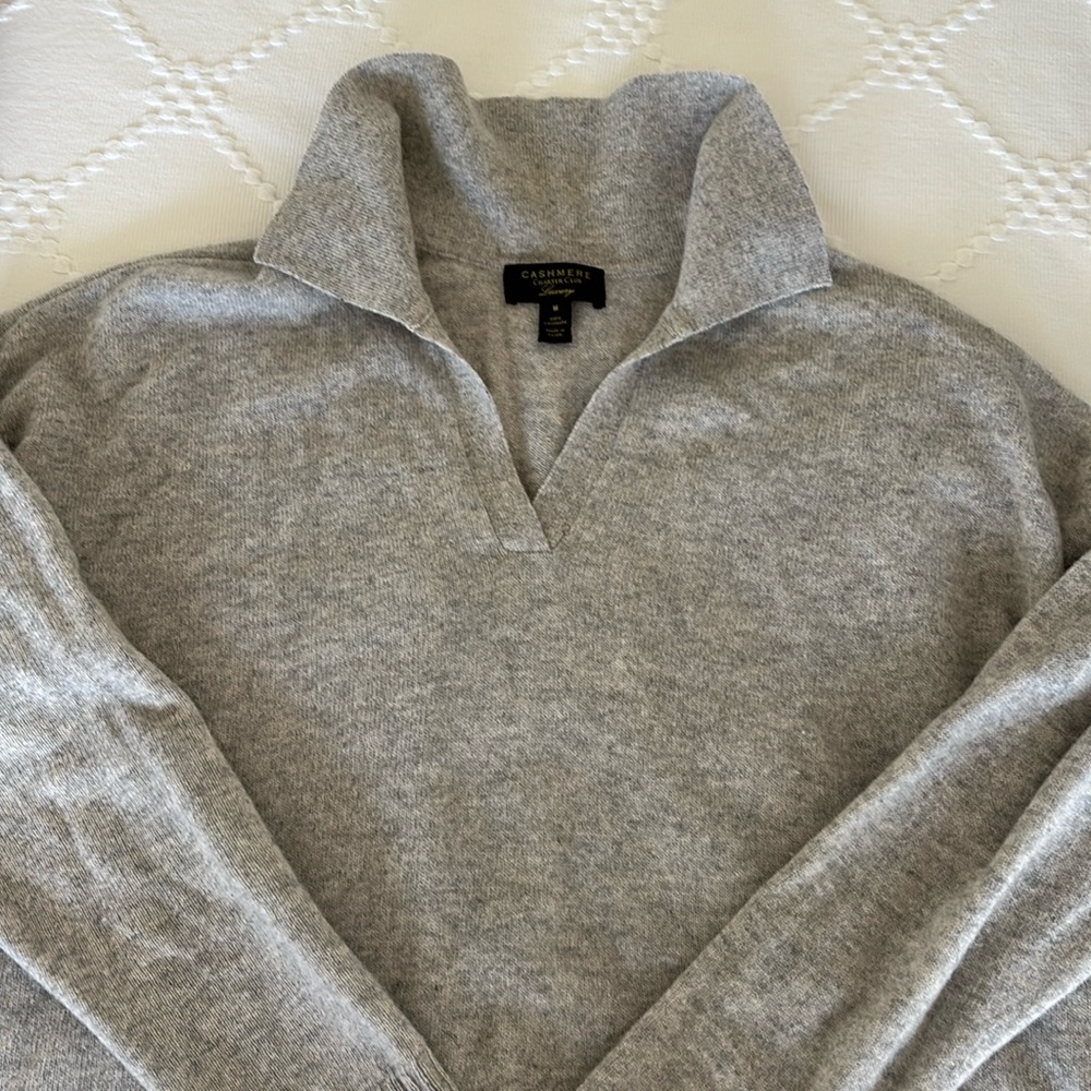 Cashmere Charter Club grey collared sweater